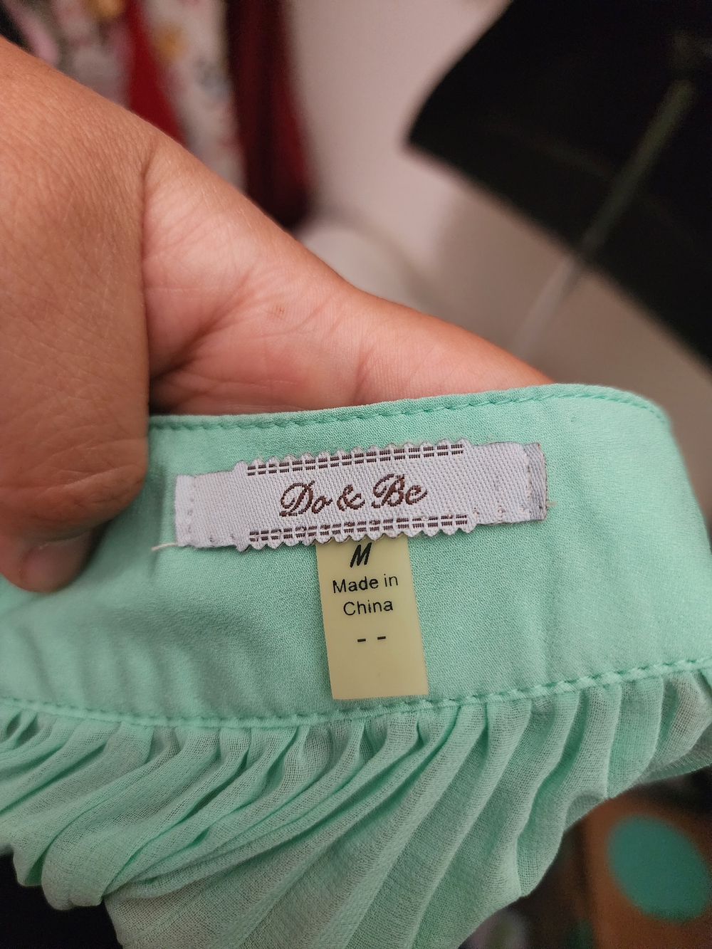 DO+BE Mint Green Tank with Black Trim V-Neck - Picture 3 of 3